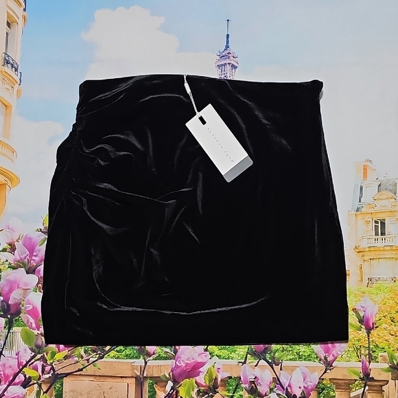 Endless Rose Velvet Black Rouched Skirt Size Large NWT - Picture 1 of 8